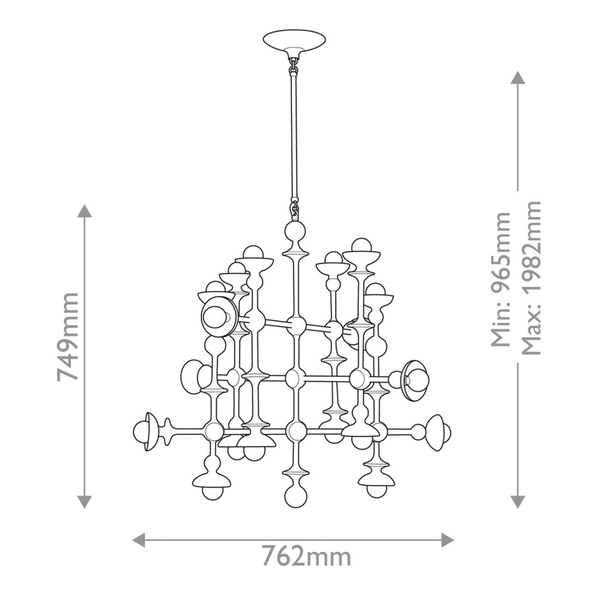 Quintiesse - Luster na štapu CADENCE 18xE14/40W/230V bijela