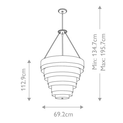 Quintiesse - Luster na štangu ECHELON 8xE14/40W/230V zlatna