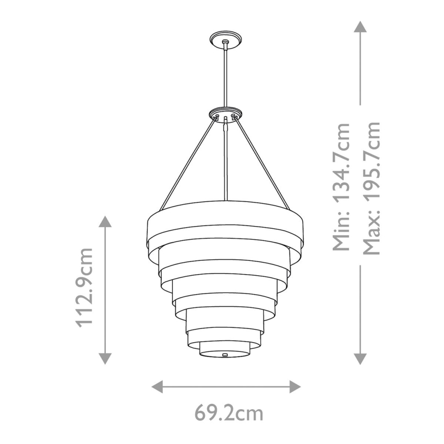 Quintiesse - Luster na štangu ECHELON 8xE14/40W/230V zlatna