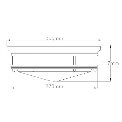 Quintiesse - Vanjsko stropno svjetlo HADRIAN 2xE27/40W/230V Ø 30,5 cm IP44 matni krom
