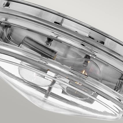 Quintiesse - Vanjsko stropno svjetlo HADRIAN 2xE27/40W/230V Ø 27,8 cm IP44 sjajni krom