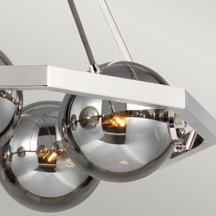 Quintiesse - Luster na šipci HARPER 5xE14/60W/230V Ø 77,5 cm sjajni krom/zadimljeno staklo
