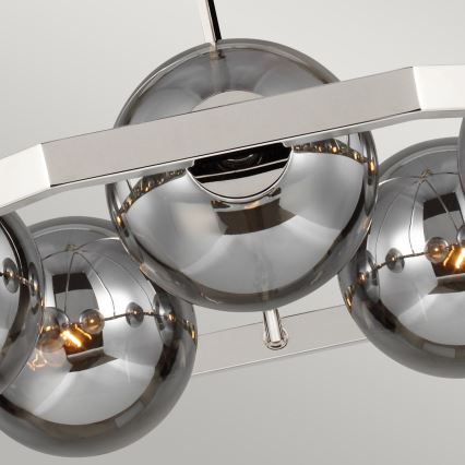 Quintiesse - Luster na šipci HARPER 5xE14/60W/230V Ø 77,5 cm sjajni krom/zadimljeno staklo
