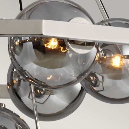 Quintiesse - Luster na stalku HARPER 7xE14/60W/230V Ø 81,3 cm, sjajni krom/dimljeno staklo
