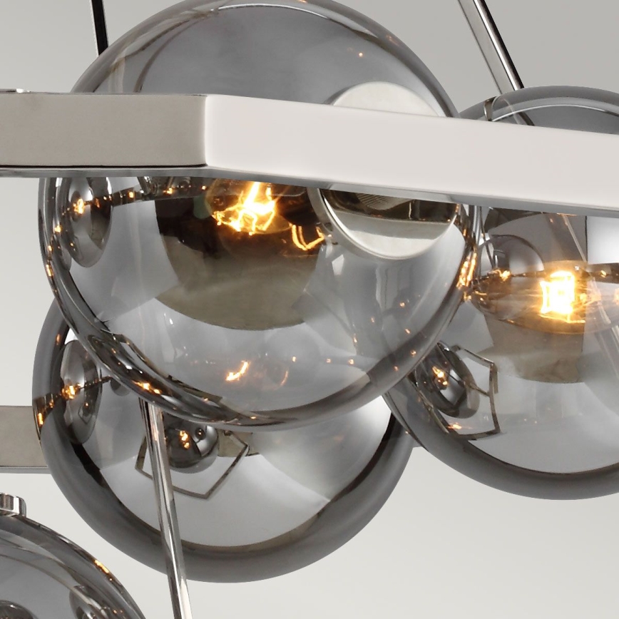 Quintiesse - Luster na stalku HARPER 7xE14/60W/230V Ø 81,3 cm, sjajni krom/dimljeno staklo