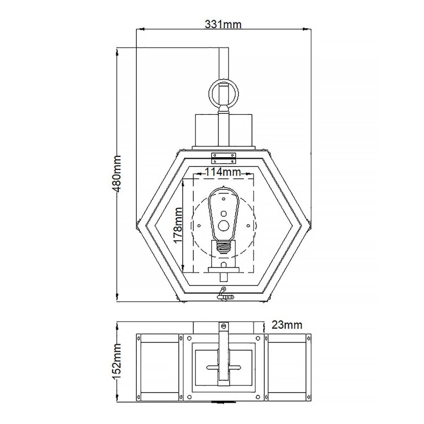 Quintiesse - Vanjsko zidno svjetlo HEATH M 1xE27/60W/230V IP44 brončano