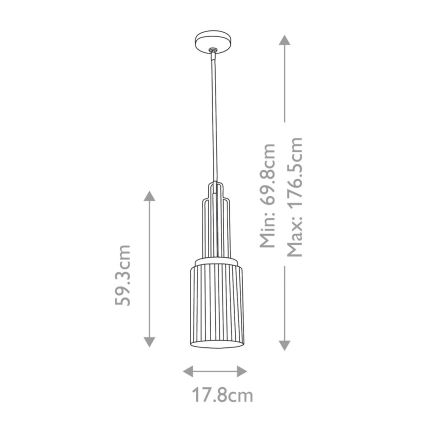 Quintiesse - Luster na šipci KIMROSE 1xE27/60W/230V pr. 17,8 cm, sjajni krom