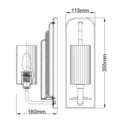 Quintiesse - Zidna svjetiljka KIMROSE 1xE14/40W/230V polirani krom
