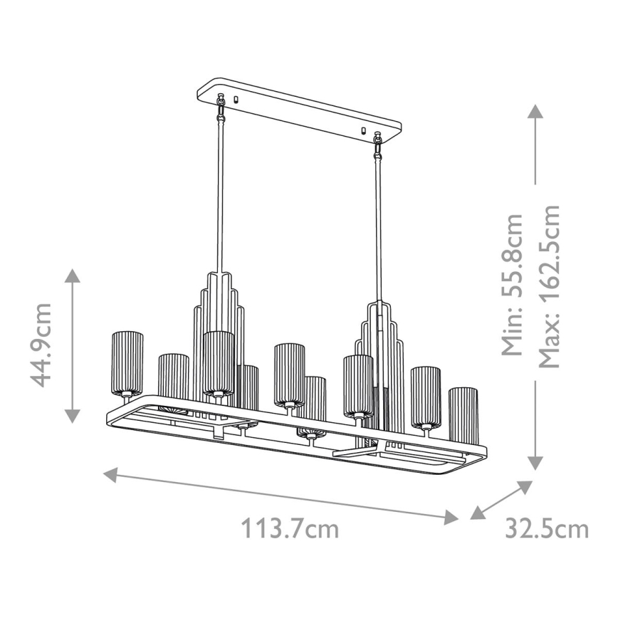 Quintiesse - Luster na šipci KIMROSE 10xE14/40W/230V zlatna