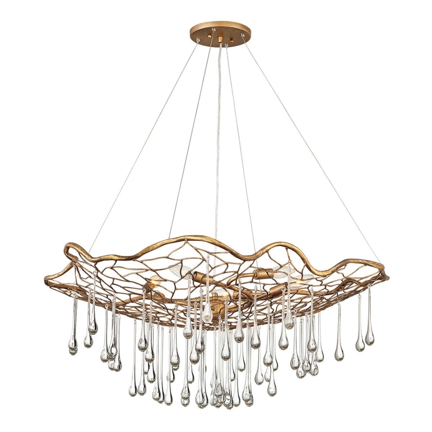 Quintiesse - Luster na sajli LAGUNA 6xE14/40W/230V pr. 91,4 cm zlatna