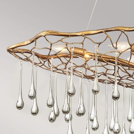 Quintiesse - Luster na sajli LAGUNA 8xE14/40W/230V promjer 106,7 cm zlatni