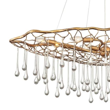 Quintiesse - Luster na sajli LAGUNA 8xE14/40W/230V promjer 106,7 cm zlatni