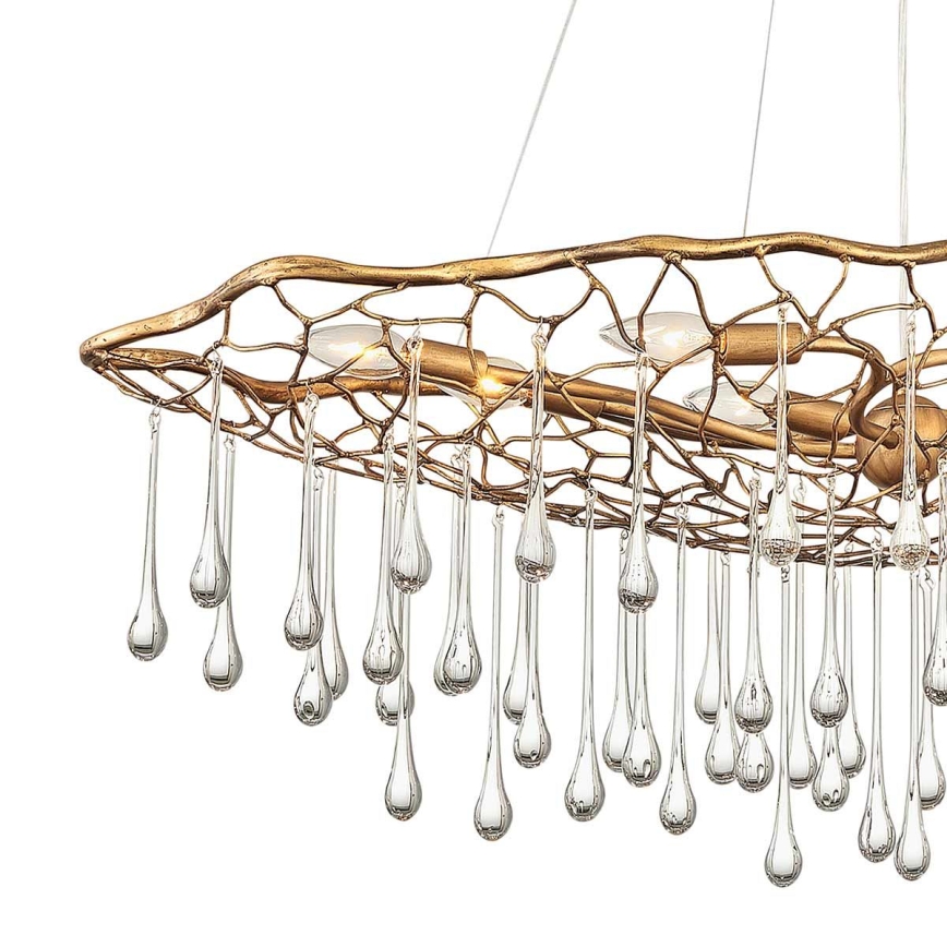 Quintiesse - Luster na sajli LAGUNA 8xE14/40W/230V promjer 106,7 cm zlatni