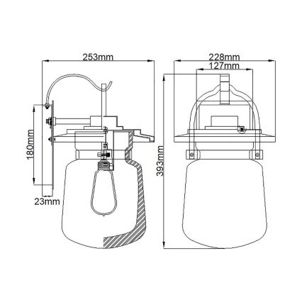 Quintiesse - Vanjska zidna svjetiljka LASALLE M 1xE27/60W/230V IP44 brončana