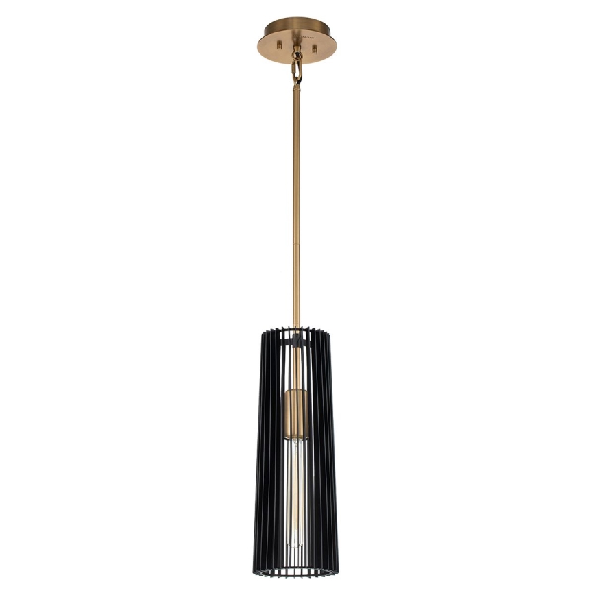 Quintiesse - Luster na stalku LINARA 1xE27/60W/230V Ø 15,2 cm crna/zlatna