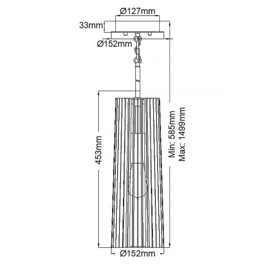 Quintiesse - Luster na stalku LINARA 1xE27/60W/230V Ø 15,2 cm crna/zlatna