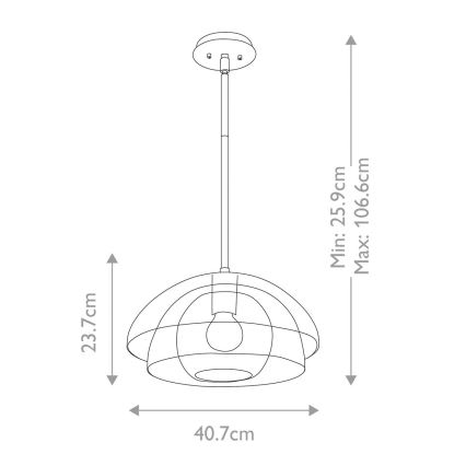 Quintiesse - Luster na šipci LOTUS 1xE27/60W/230V promjer 40,7 cm zlatna