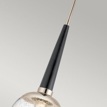 Quintiesse - Luster na štapu MARILYN 1xE27/60W/230V Ø 19,5 cm sjajni krom/crna