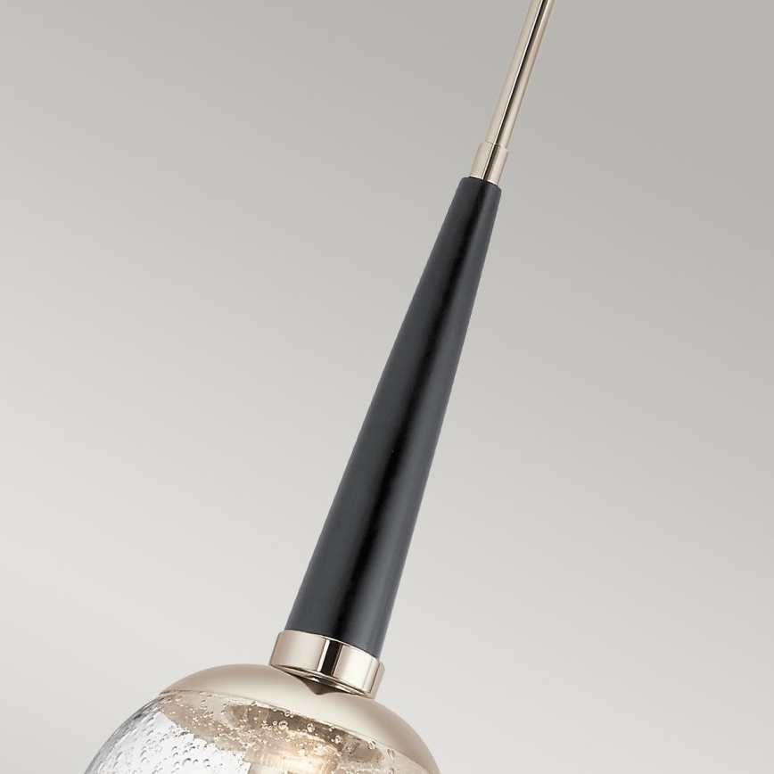 Quintiesse - Luster na štapu MARILYN 1xE27/60W/230V Ø 19,5 cm sjajni krom/crna