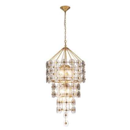 Quintiesse - Luster na lancu MERIDIAN 9xE14/40W/230V promjer 57,2 cm zlatni