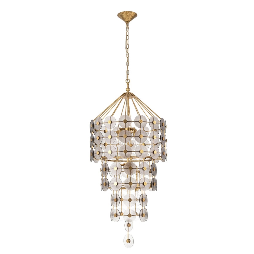 Quintiesse - Luster na lancu MERIDIAN 9xE14/40W/230V promjer 57,2 cm zlatni