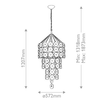 Quintiesse - Luster na lancu MERIDIAN 9xE14/40W/230V promjer 57,2 cm zlatni