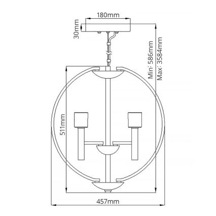 Quintiesse - LED luster na sajli MONDO 3xG9/3W/230V Ø 45,7 cm sjajni krom