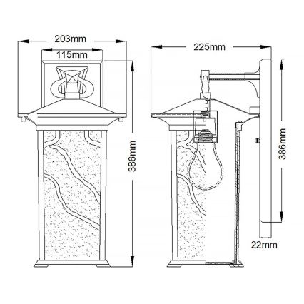 Quintiesse - Vanjska zidna lampa MORRIS L 1xE27/60W/230V IP44 brončana
