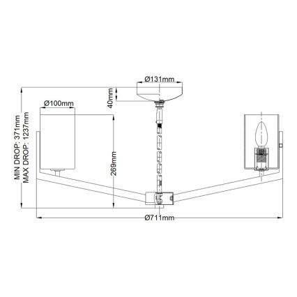 Quintiesse - Luster na šipci NYE 6xE14/40W/230V Ø 71,1 cm matni krom