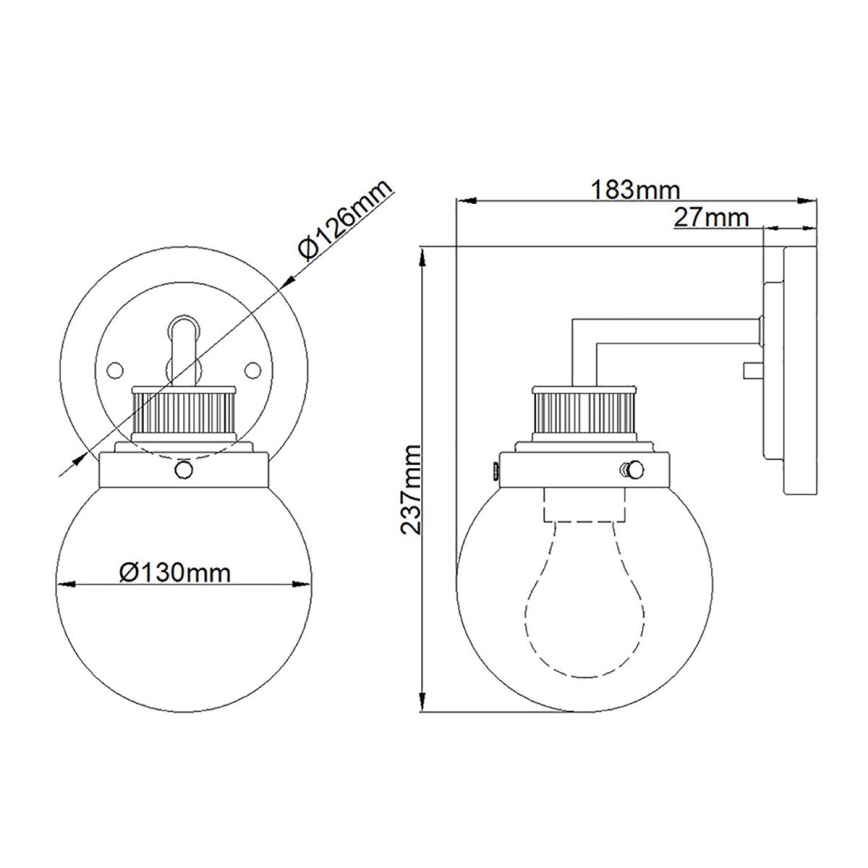 Quintiesse - Kupaonsko zidno svjetlo POPPY 1xE27/60W/230V IP44 sjajni krom