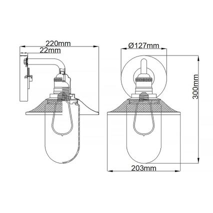 Quintiesse - Kupaonsko zidno svjetlo RIGBY 1xE27/40W/230V IP44 brončano