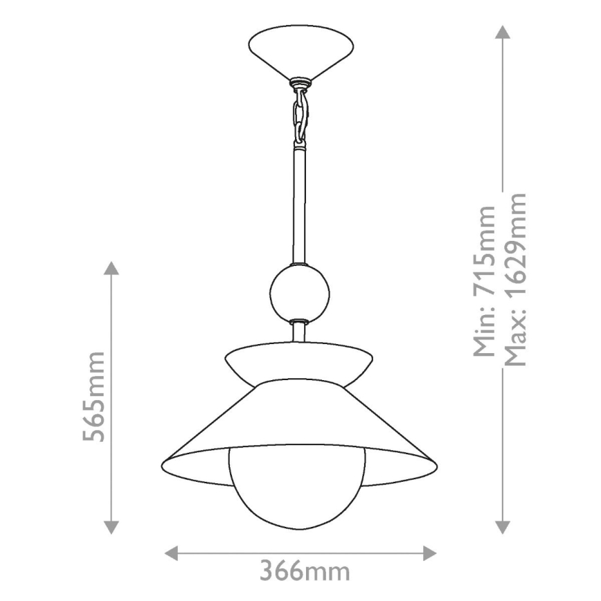 Quintiesse - Luster na štapu SAUCER M 1xE27/40W/230V Ø 36,6 cm zlatna
