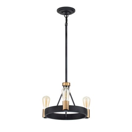 Quintiesse - Luster na šipci SILAS 3xE27/60W/230V Ø 42,2 cm crna/zlatna