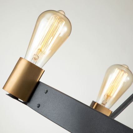 Quintiesse - Luster na štapu SILAS 4xE27/60W/230V promjer 54,9 cm crna/zlatna