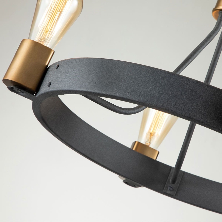 Quintiesse - Luster na štapu SILAS 4xE27/60W/230V promjer 54,9 cm crna/zlatna