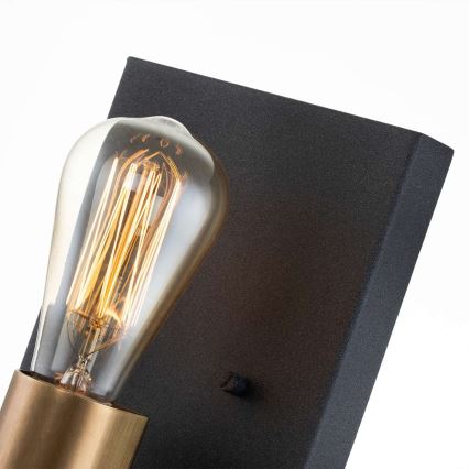Quintiesse - Zidna svjetiljka SILAS 1xE27/60W/230V crna/zlatna
