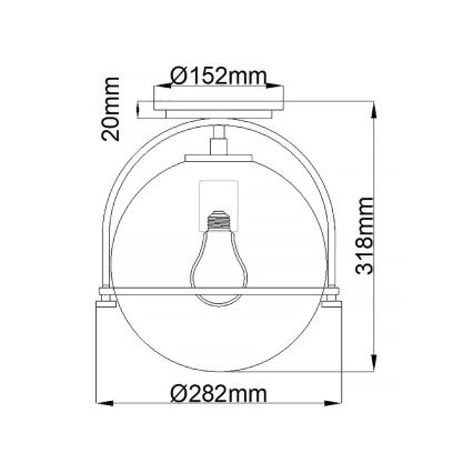 Quintiesse - Stropna svjetiljka SOMERSET 1xE27/60W/230V promjer 28,2 cm crna