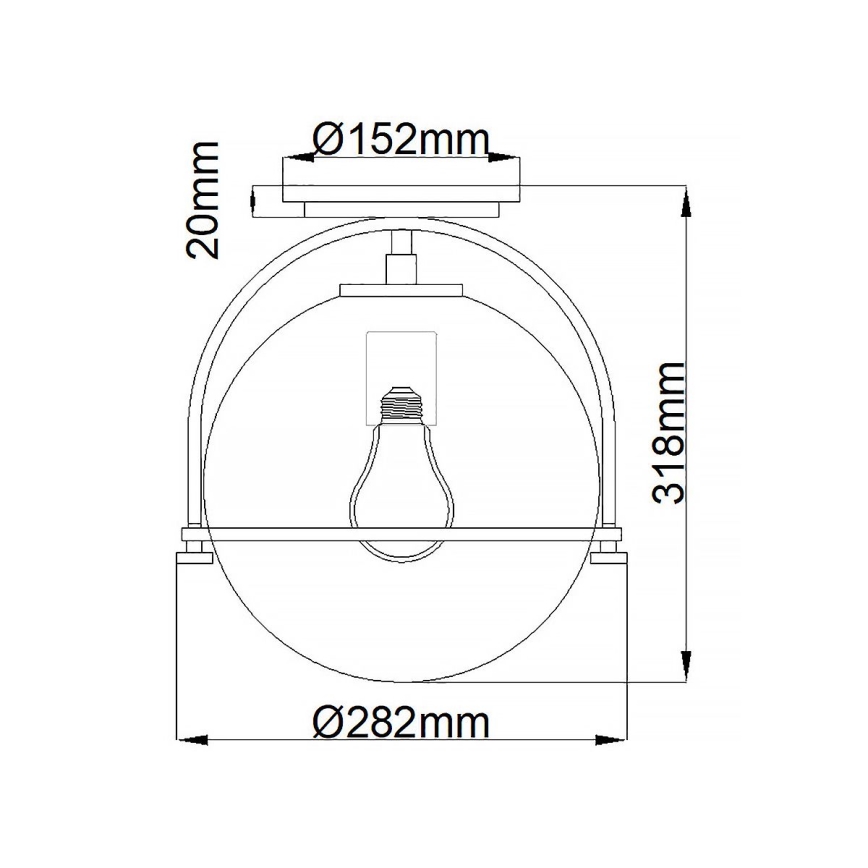 Quintiesse - Stropna svjetiljka SOMERSET 1xE27/60W/230V promjer 28,2 cm crna