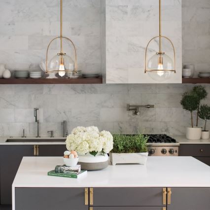 Quintiesse - Luster na šipci SOMERSET 1xE27/60W/230V Ø 28,9 cm, brončani