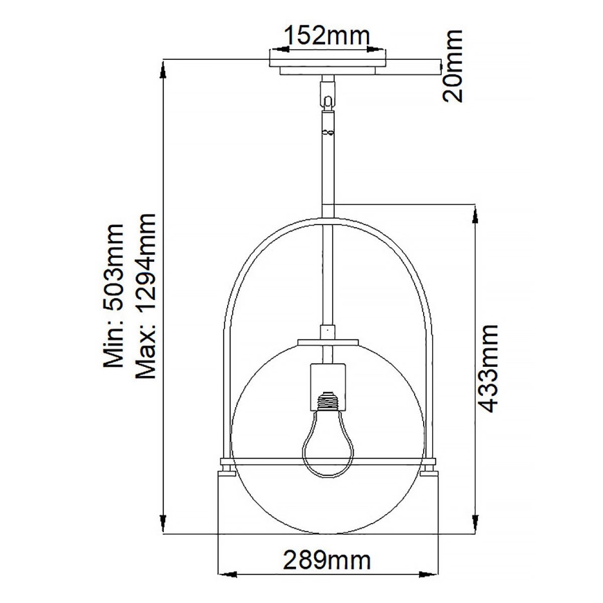 Quintiesse - Luster na šipci SOMERSET 1xE27/60W/230V Ø 28,9 cm, brončani