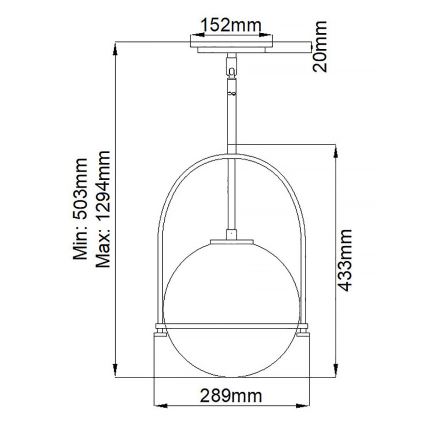Quintiesse - Luster na šipci SOMERSET 1xE27/60W/230V, promjer 28,9 cm, brončani