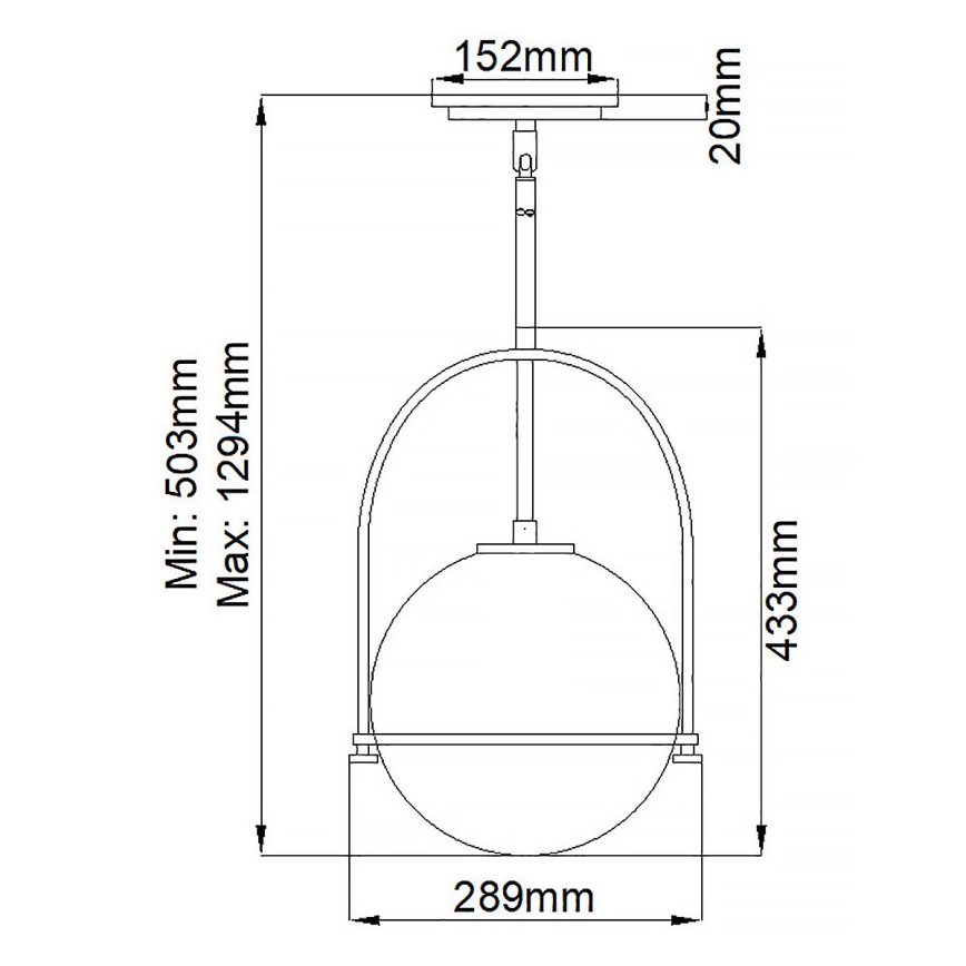 Quintiesse - Luster na šipci SOMERSET 1xE27/60W/230V, promjer 28,9 cm, brončani