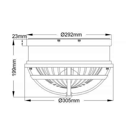 Quintiesse - Stropna svjetiljka TOLLIS 2xE27/40W/230V pr. 30,5 cm zlatna