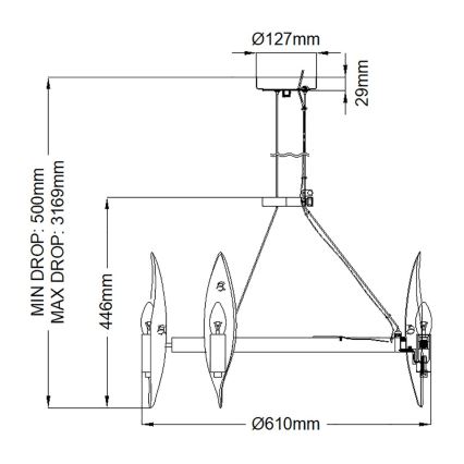 Quintiesse - Viseći luster na sajli WILLOW 6xE14/40W/230V Ø 61 cm zlatna/crna