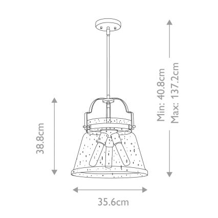 Quintiesse - Luster na šipci WIMBERLEY 3xE27/60W/230V Ø 35,6 cm zlatni