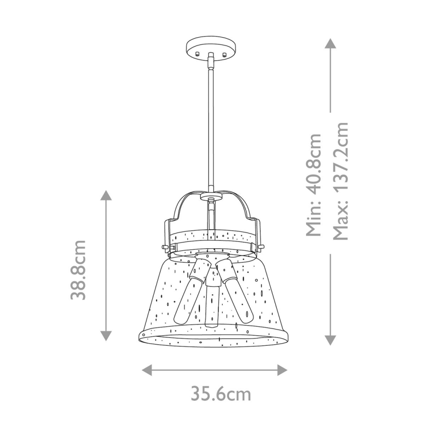 Quintiesse - Luster na šipci WIMBERLEY 3xE27/60W/230V Ø 35,6 cm zlatni