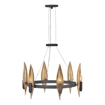 Quintiesse - Viseći luster na sajli WILLOW 6xE14/40W/230V Ø 61 cm zlatna/crna