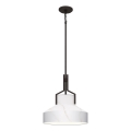 Quoizel - Luster na štapu BRECKEN 2xE27/60W/230V crna/mramorni dekor