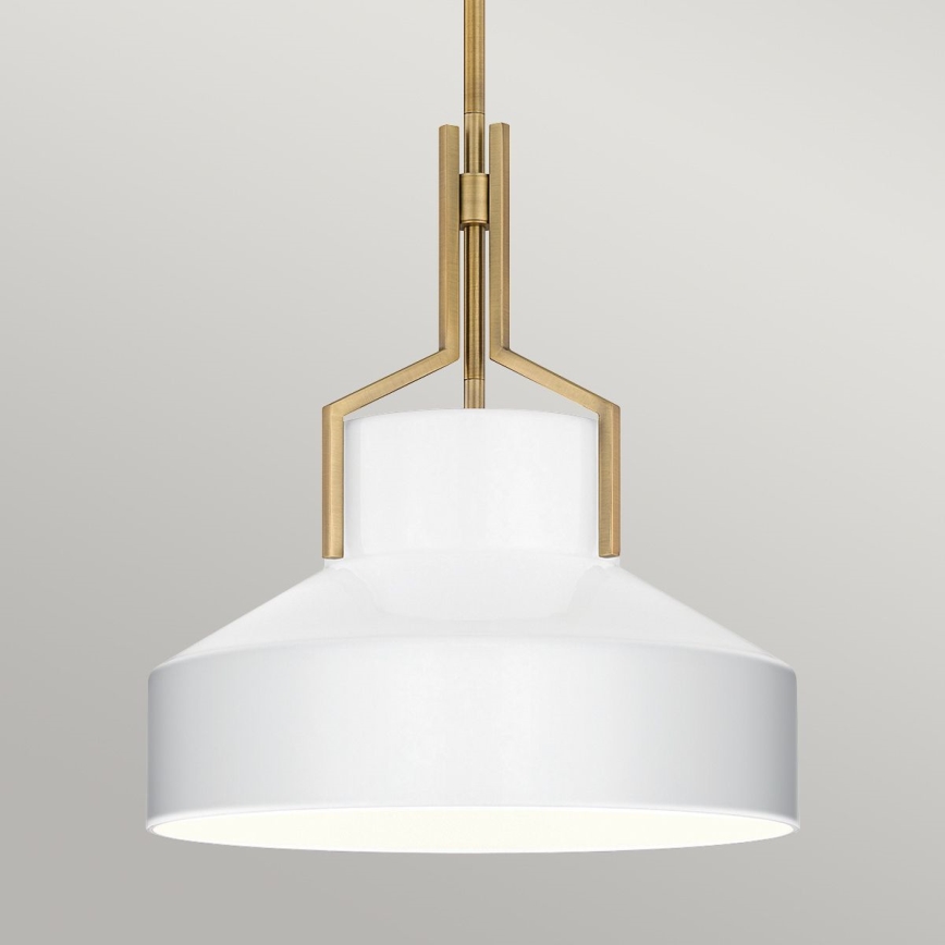 Quoizel - Luster na šipci BRECKEN 2xE27/60W/230V zlatna/bijela