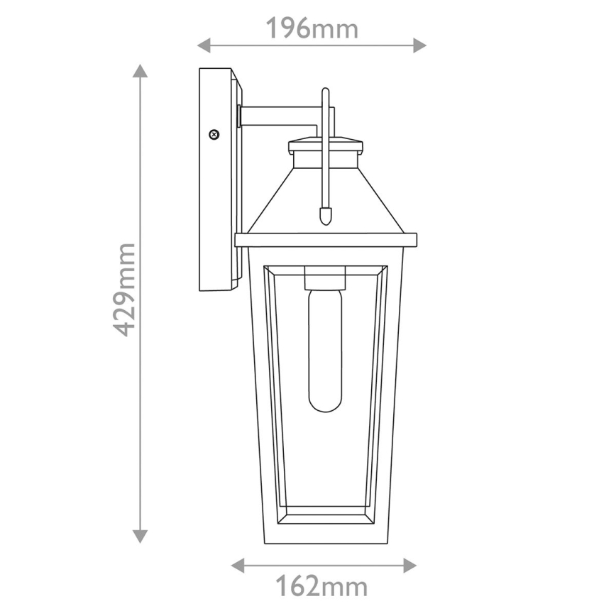 Quoizel - Vanjska zidna svjetiljka BUCKLEY M 1xE27/40W/230V IP44 crna